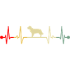 Golden Retriever Heartbeat Retro