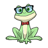 Frosch Nerd Buch Brille