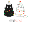 Meowy Christmas Cat Motif