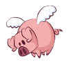 Funny flying pig