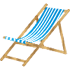 blue white striped maritime deckchair