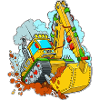 Yellow excavator