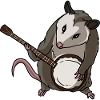 Banjo player Opossum musical instrument