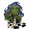 Alien Vert Avec l’échiquier - Échecs