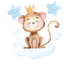 Singe doux bébé
