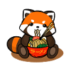 Red Panda Eating Ramen Noodles