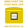 Here goes the post mail off. Hier geht die Post ab