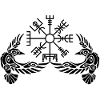 Black ravens and Viking compass