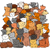 Gruppe bunte Katze