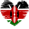 Kenya coeur drapeau blason
