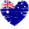 Australie coeur drapeau drapeau blason