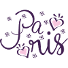 Paris Letters Love Couples Purple