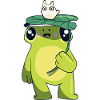 Frog with leaf