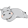Cute sleeping hippo