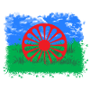 Roma und Sinti Flagge Freiheit und Natur