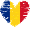 Roumanie coeur drapeau blason