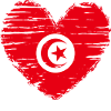Tunisie coeur drapeau blason