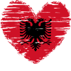 Albanie coeur drapeau blason