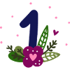 Eerste verjaardag / Een / Bloemen