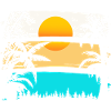 SUNDOWN - PALM TREES, SUN