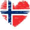 Norvège coeur drapeau blason