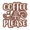 Kaffe venligst klistermærke Design 01