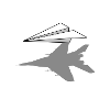 Shadow paper airplane