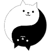 Chats ying yang Cat