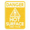Peligro Superficie caliente no toques el humor