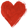 Painted red heart
