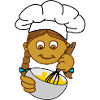 Bakery brown girl with chef's hat