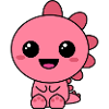 Rosa Dino Kawaii