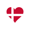 Danemark danois drapeau drapeau coeur