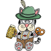 Funny cat in lederhosen costume