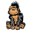 Cute hand-drawn gorilla - coloured