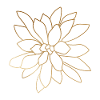 Gold Foliage Flower Line Art