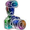 SLR camera with flash