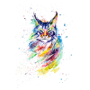 Bunte Aquarell Katze