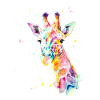 Bunte Aquarell Giraffe