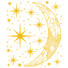 crescent moon. Night sky
