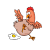 Chicken Lays an Egg Cartoon