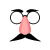 Brille Schnurrbart Nase