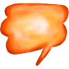 Orange Aquarell Sprachblase