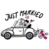 Voiture de mariage amoureuse des cœurs