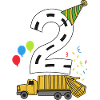 2nd Birthday Dump Truck Garbage Truck