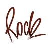 ROCK dunkle Felsinschrift