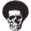 Skull with afro hairstyle.