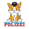 Polizei Fuchs mit Polizeimütze