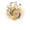 Fleurs papillons cadeau vélo