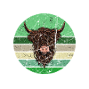 Scottish Highland Cow Retro